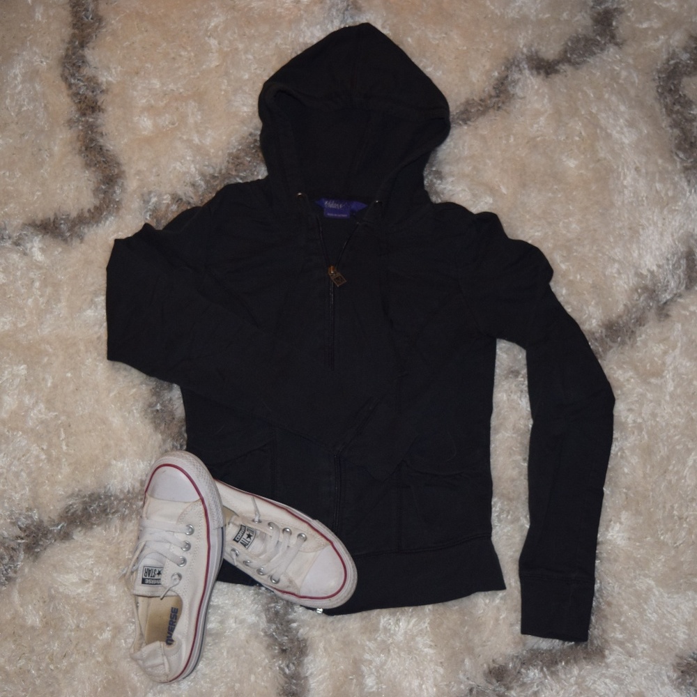 Miley Cyrus Black long sleeve zip sweatshirt